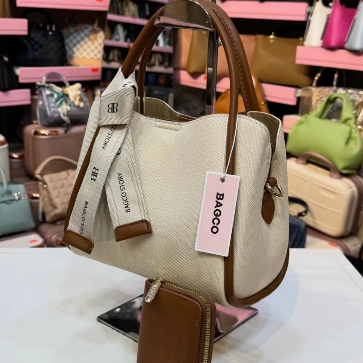 4-Piece Colorblock Executive Handbag & Pouch Set