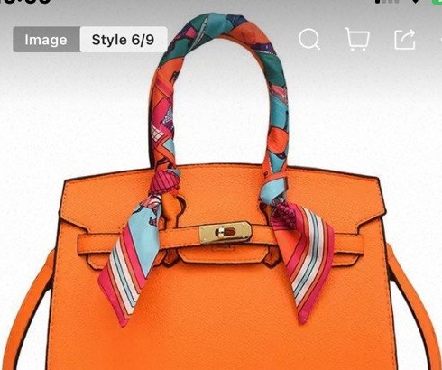 Hermès Birkin 25/30 Satchel with Wrapped Twilly Silk Ribbon